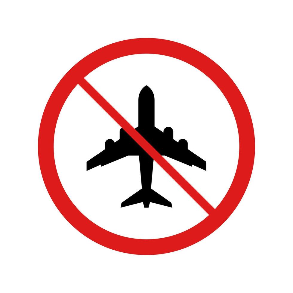 No airplane sign vector