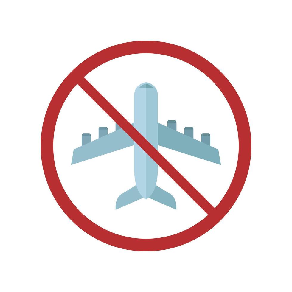 No airplane sign illustration vector