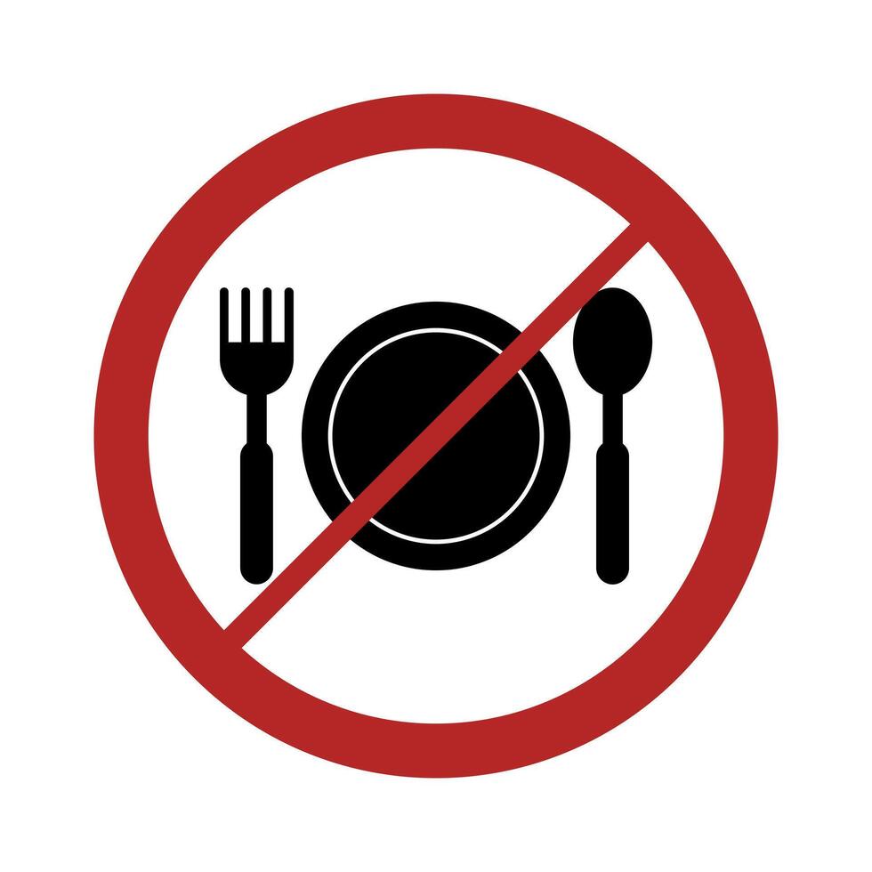 No eating sign on white background vector