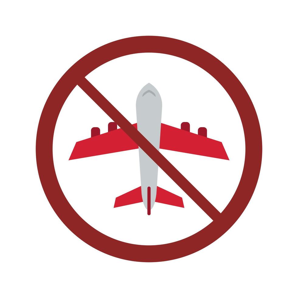 No airplane sign illustration vector