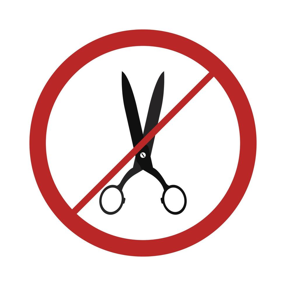 No scissors sign on white background vector