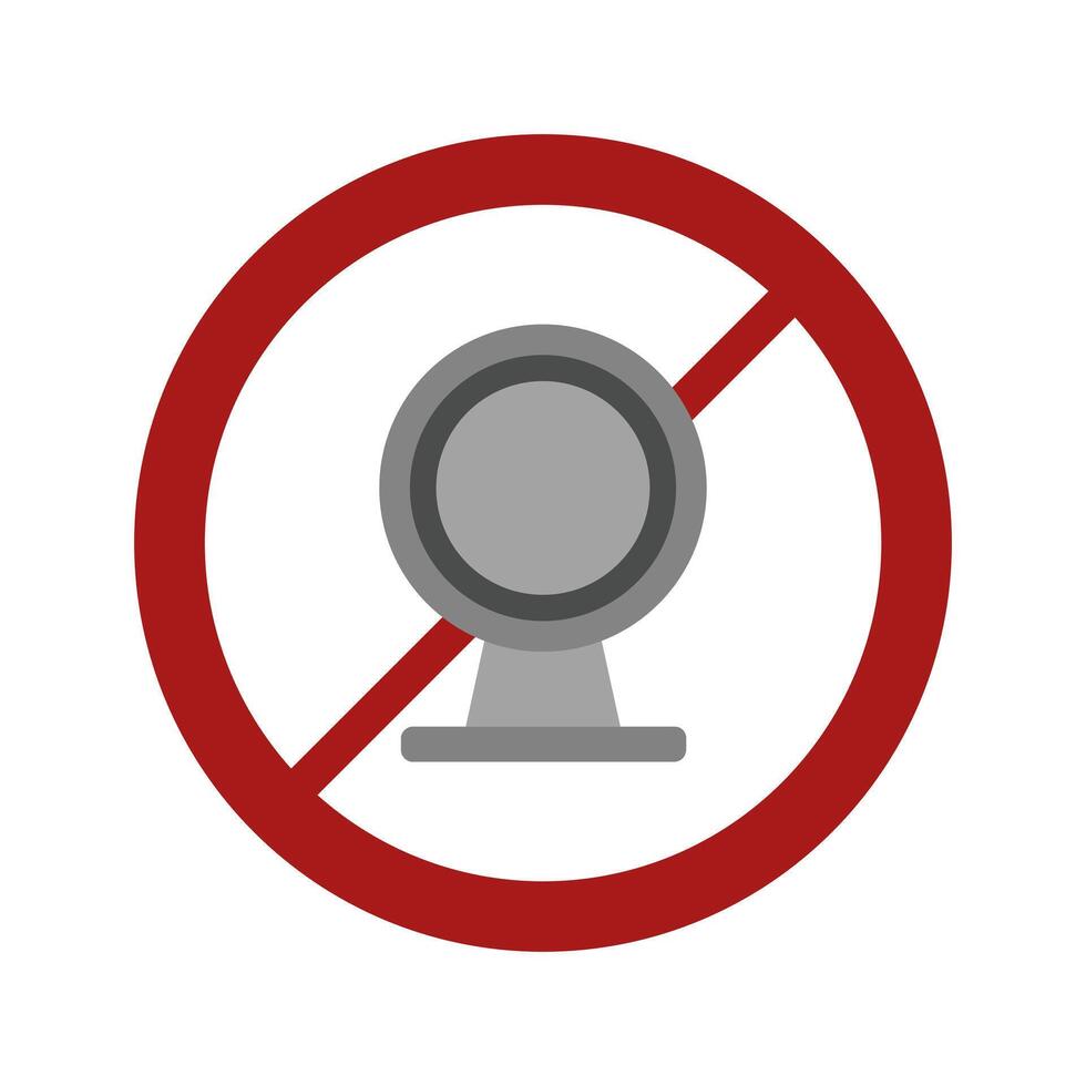 No camera icon on white background vector