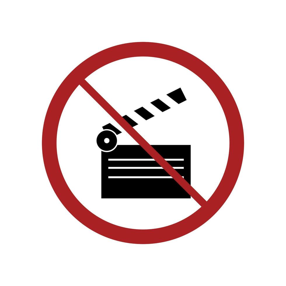 No movie clapper sign on white background vector