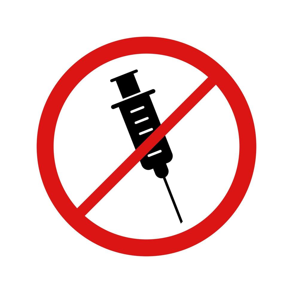 No injection sign vector