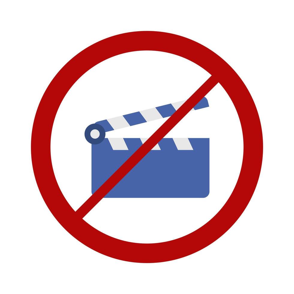 No movie clapper sign on white background vector