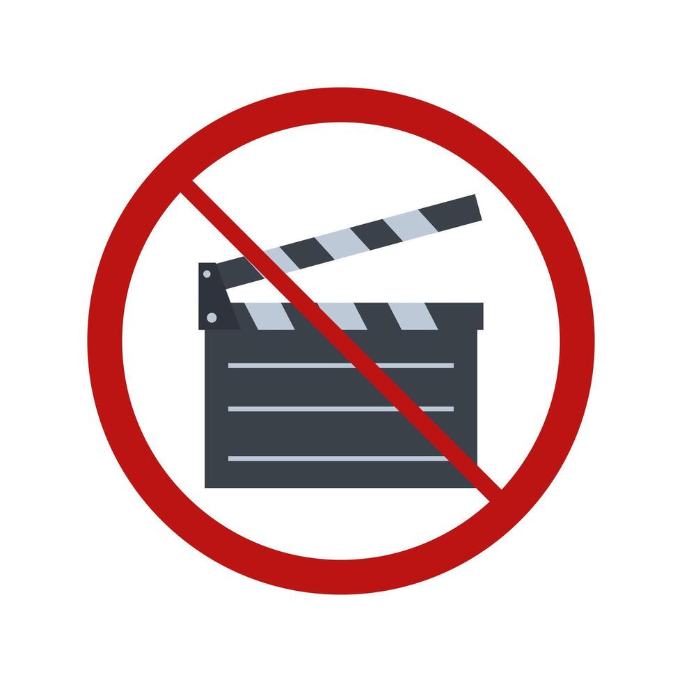 No movie clapper sign illustration vector