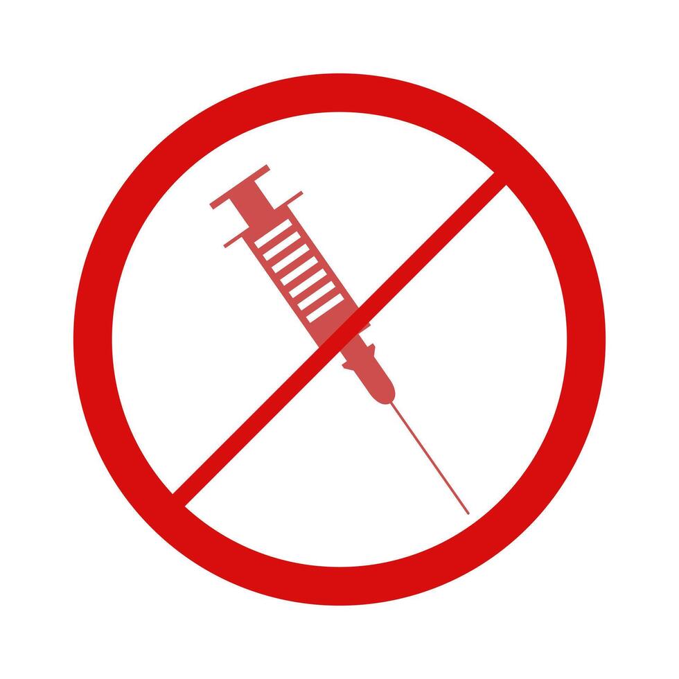 No injection sign vector