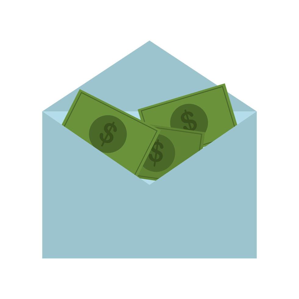 Money in envelope with envelope icon illustration vector