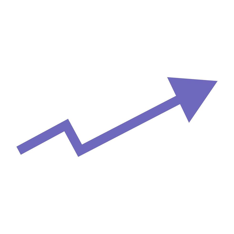 A purple arrow pointing upward on a white background vector