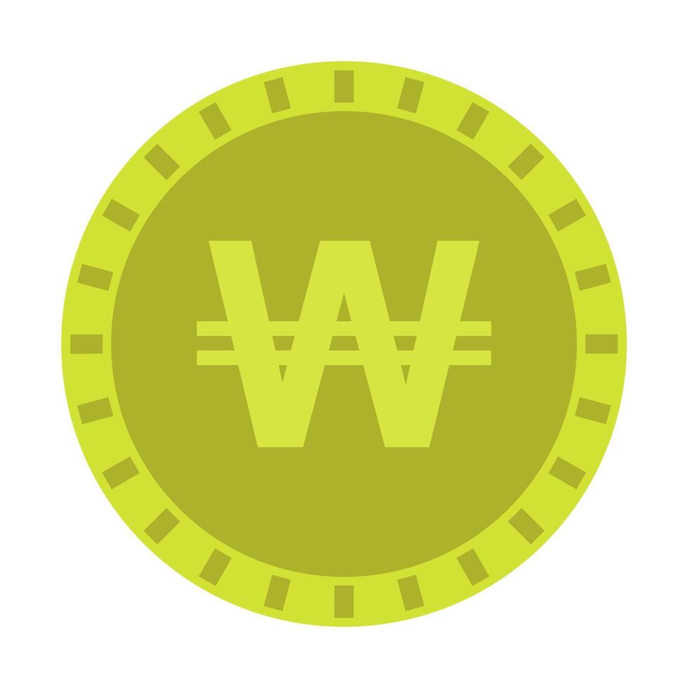 A green coin with the letter w on it vector