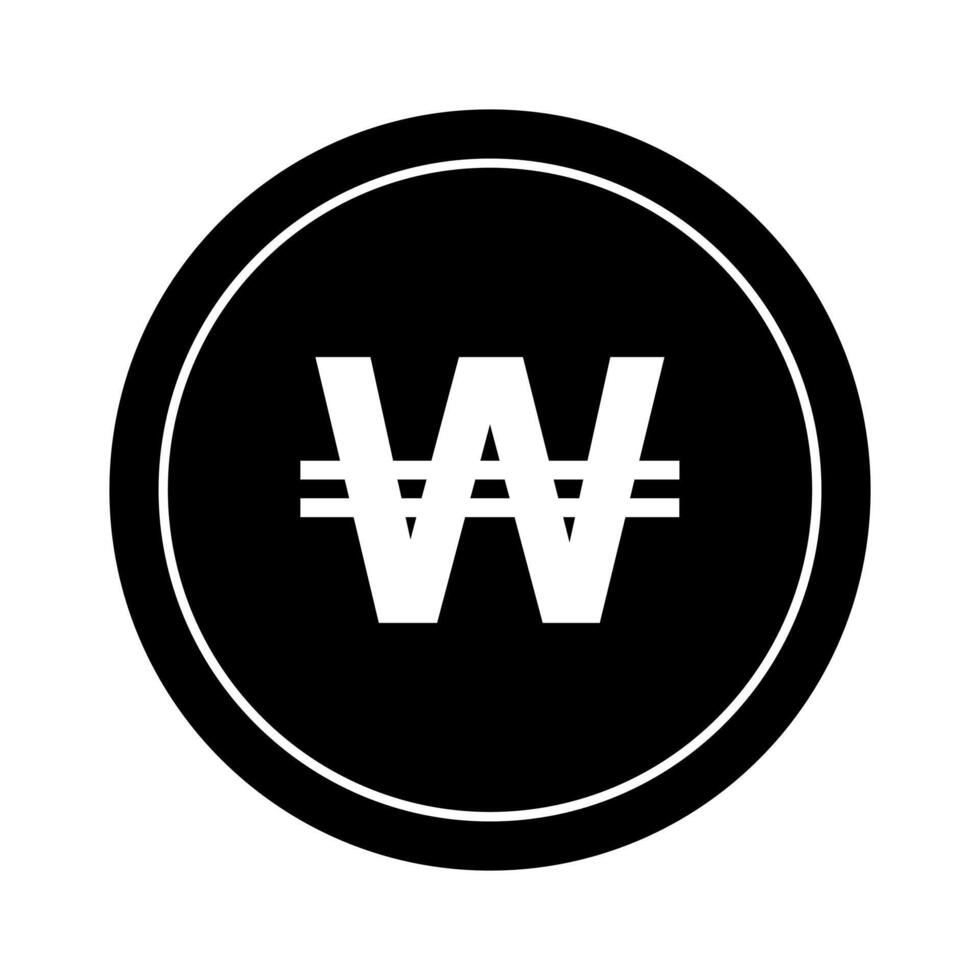The w is in the middle of a black circle vector