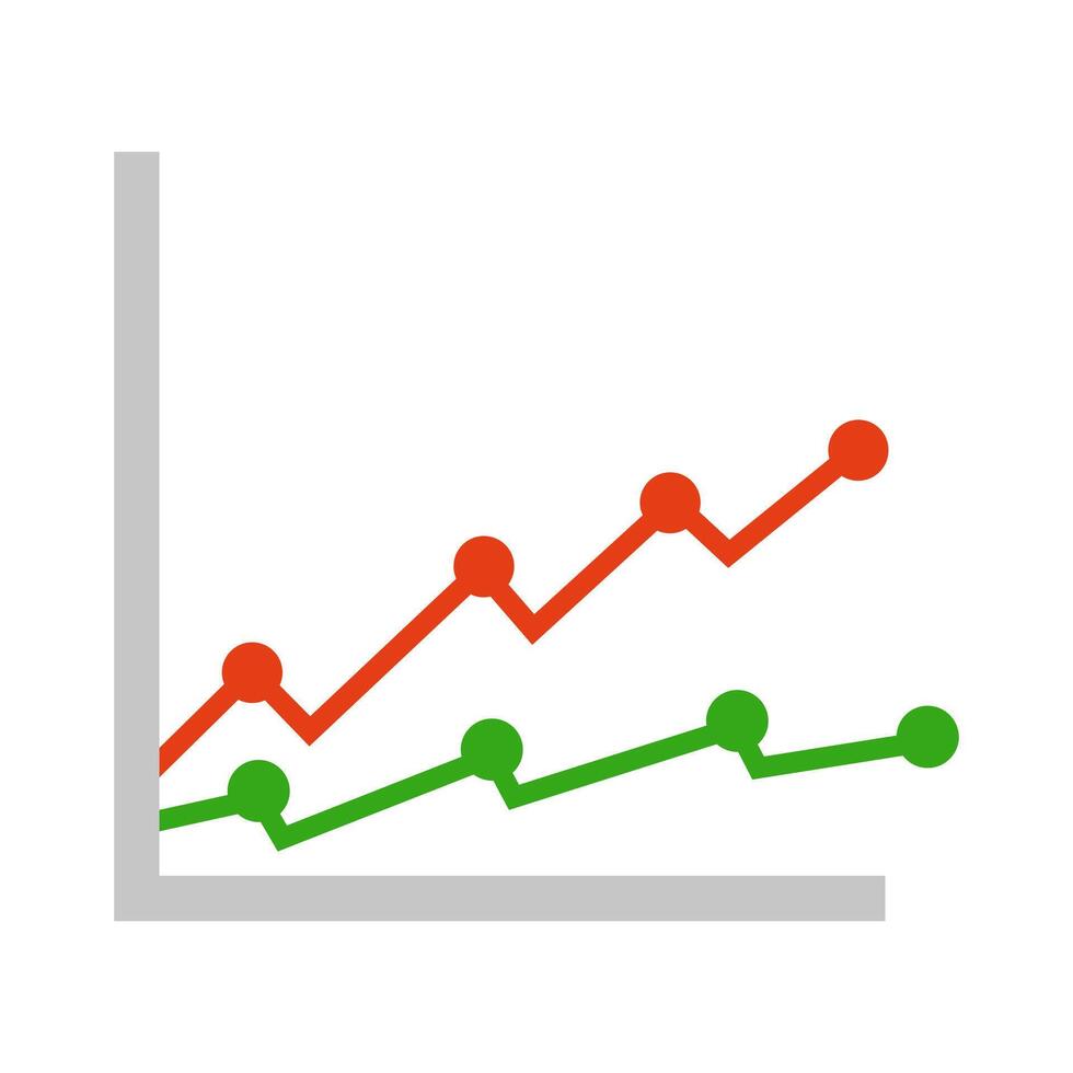 A graph showing a downward trend vector