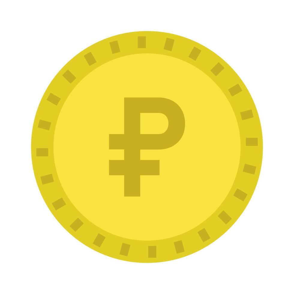 A yellow coin with a symbol of the pound sign vector