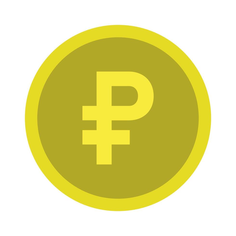 A yellow coin with the symbol for the pound vector