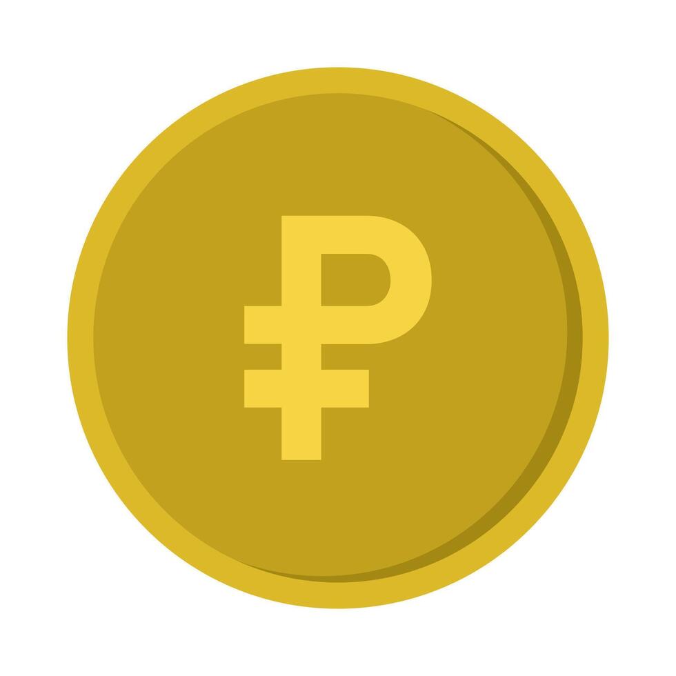 A gold coin with a symbol of the pound sign vector