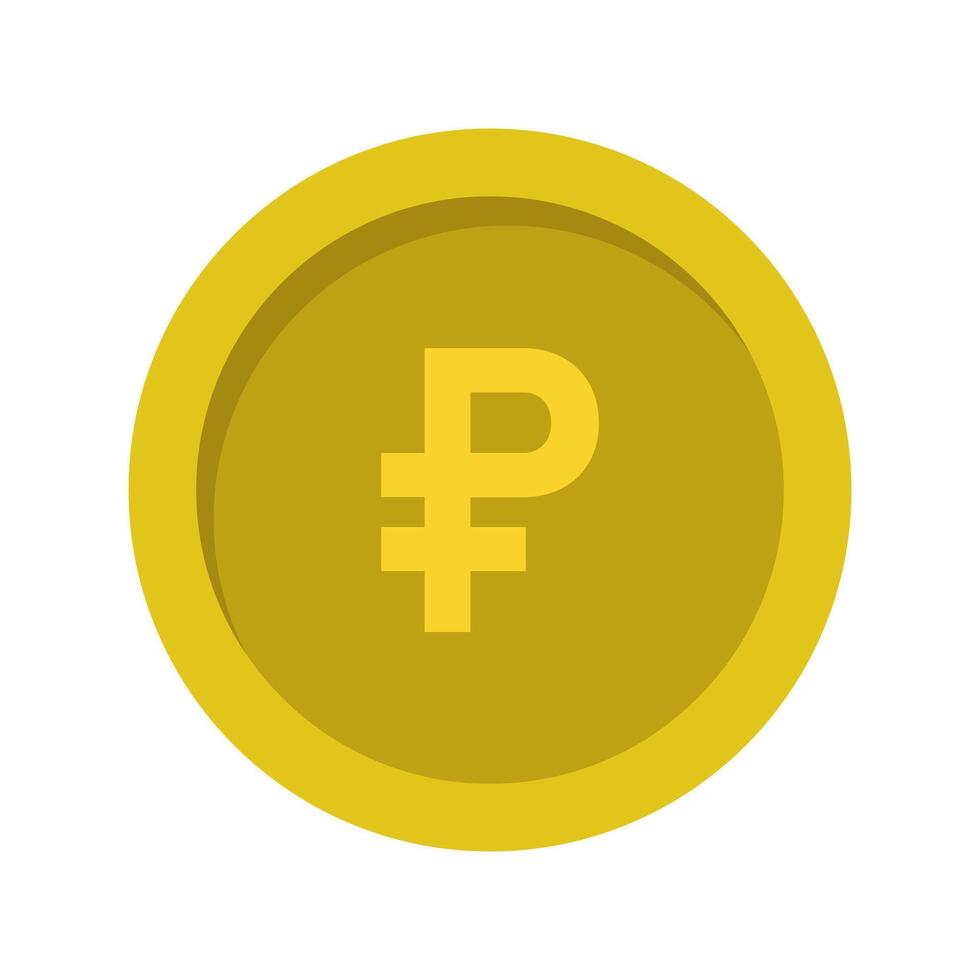 A yellow coin with a symbol of the pound sign vector