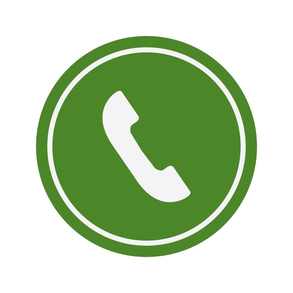 A green phone icon on a white background vector
