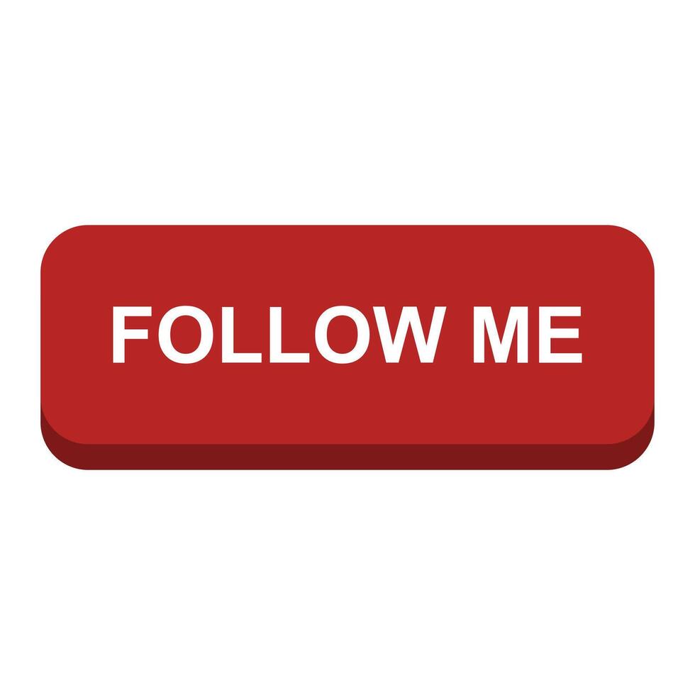Follow me button red vector