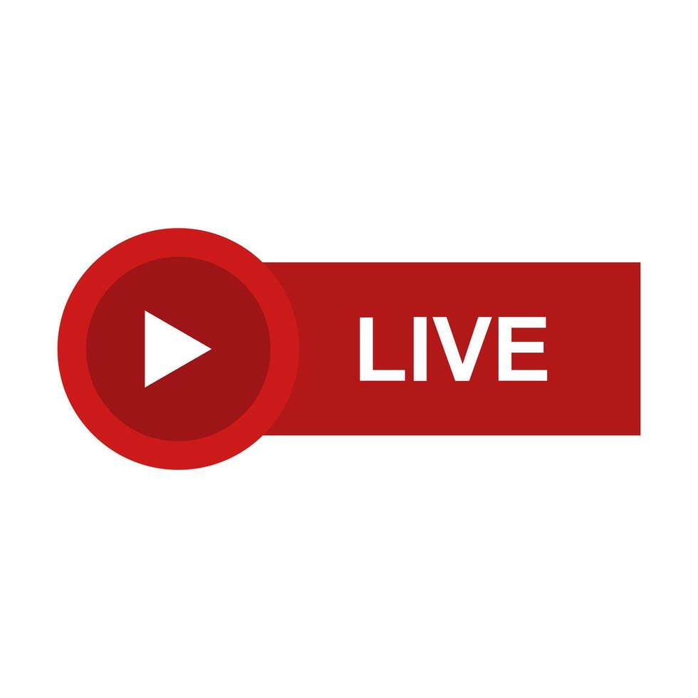 Live stream button with red background vector