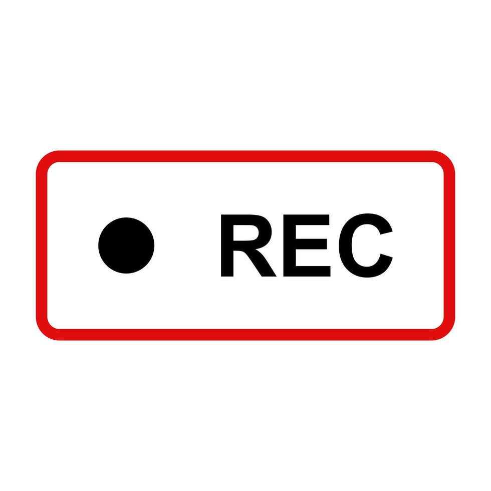 Rec button icon on white background vector
