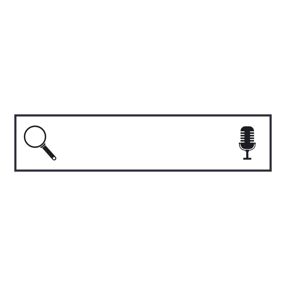 A magnifying glass and a microphone are on a white background vector