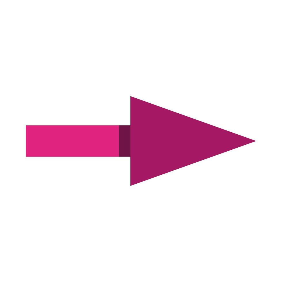 A pink arrow pointing down on a white background vector