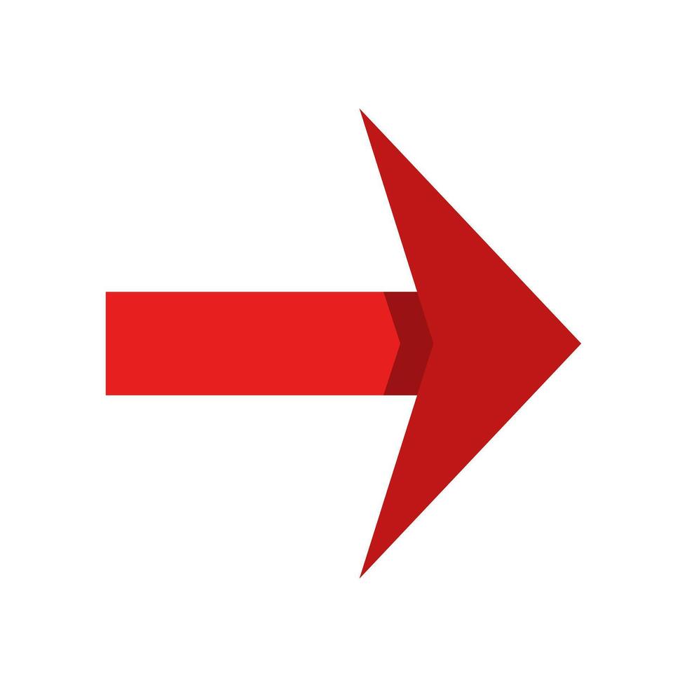 A red arrow pointing down on a white background vector
