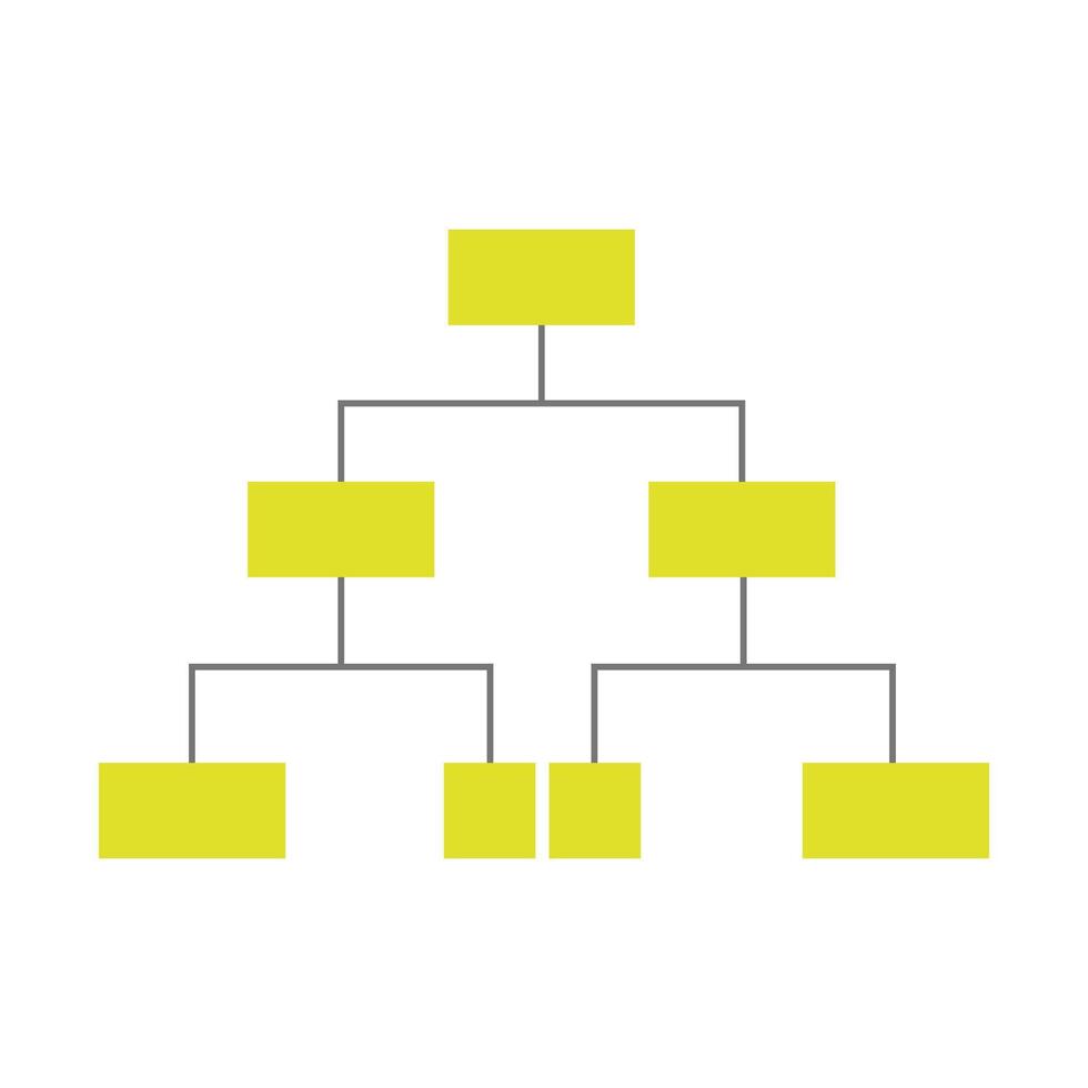 A yellow and white tree diagram with a yellow box vector