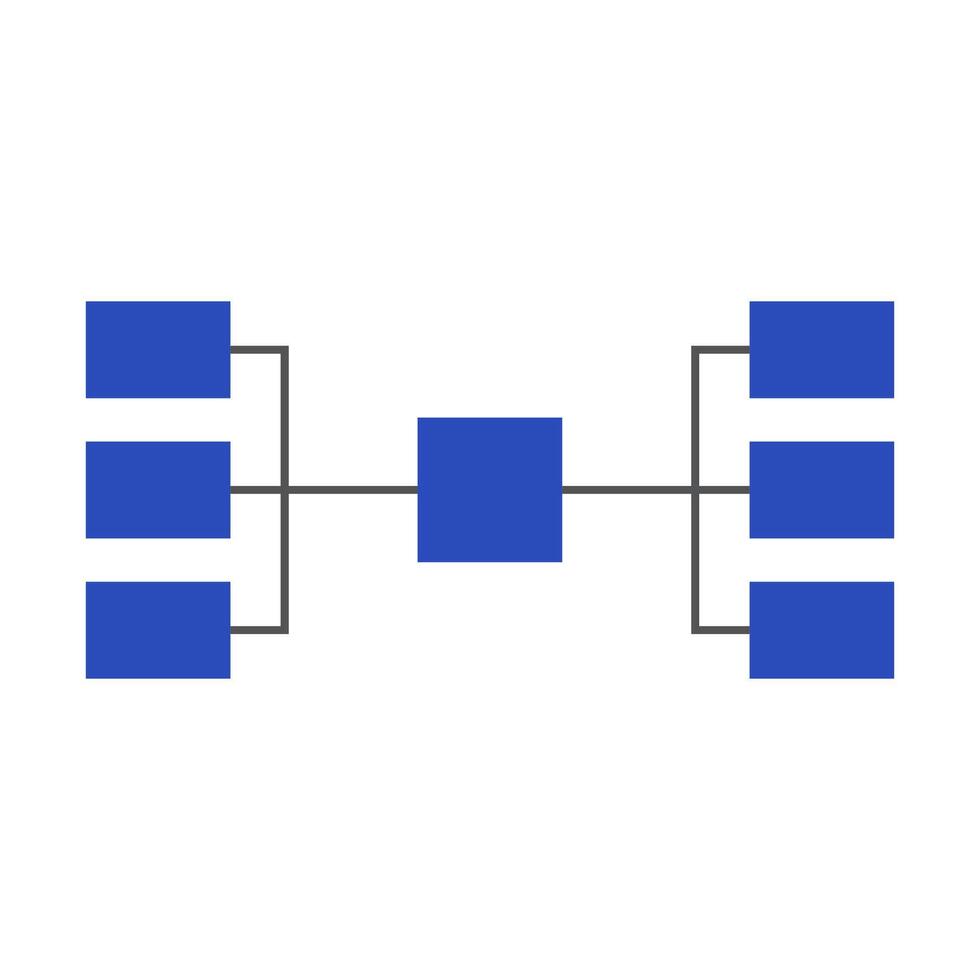 A diagram of a square with four squares on it vector