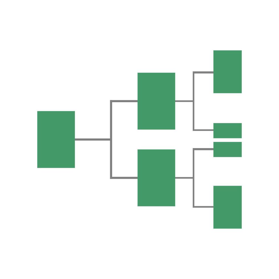 A diagram of a family tree with green squares vector