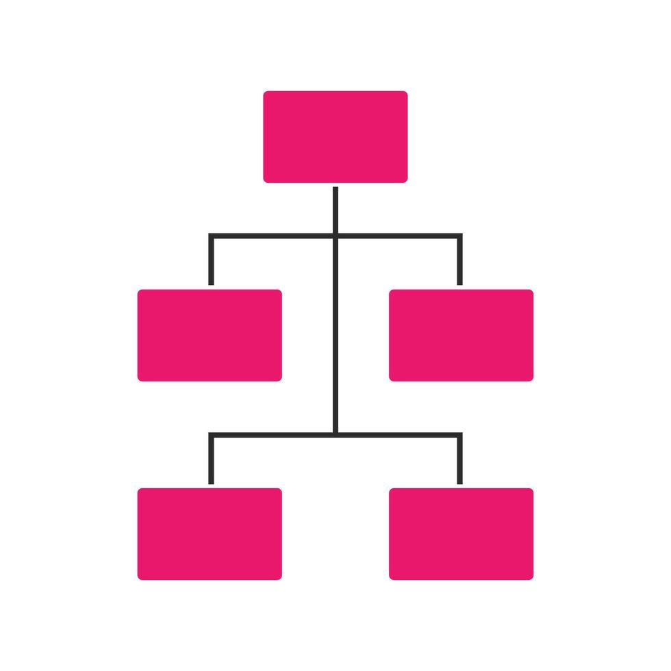 A pink tree with four boxes on it vector