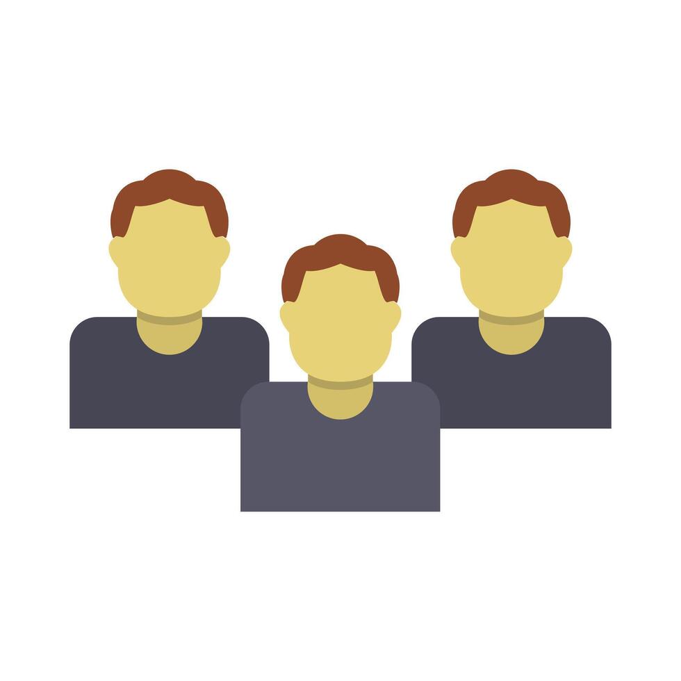 Three men in a flat design icon vector