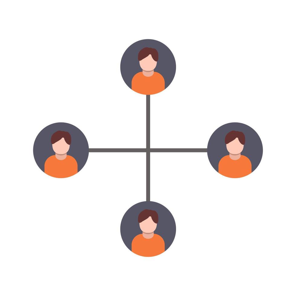 A group of people in a circle with four people in each vector