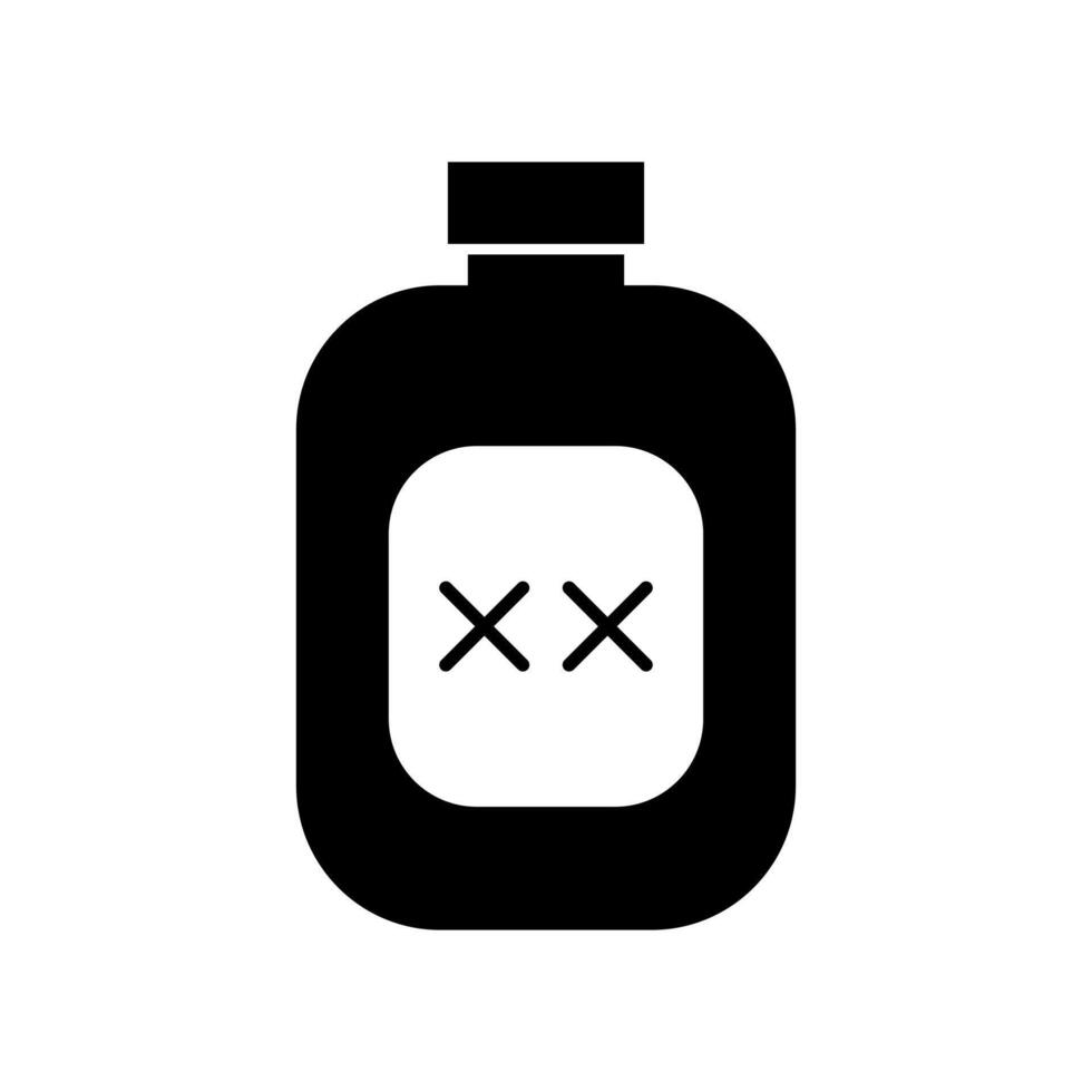 A bottle with an x on it is shown vector