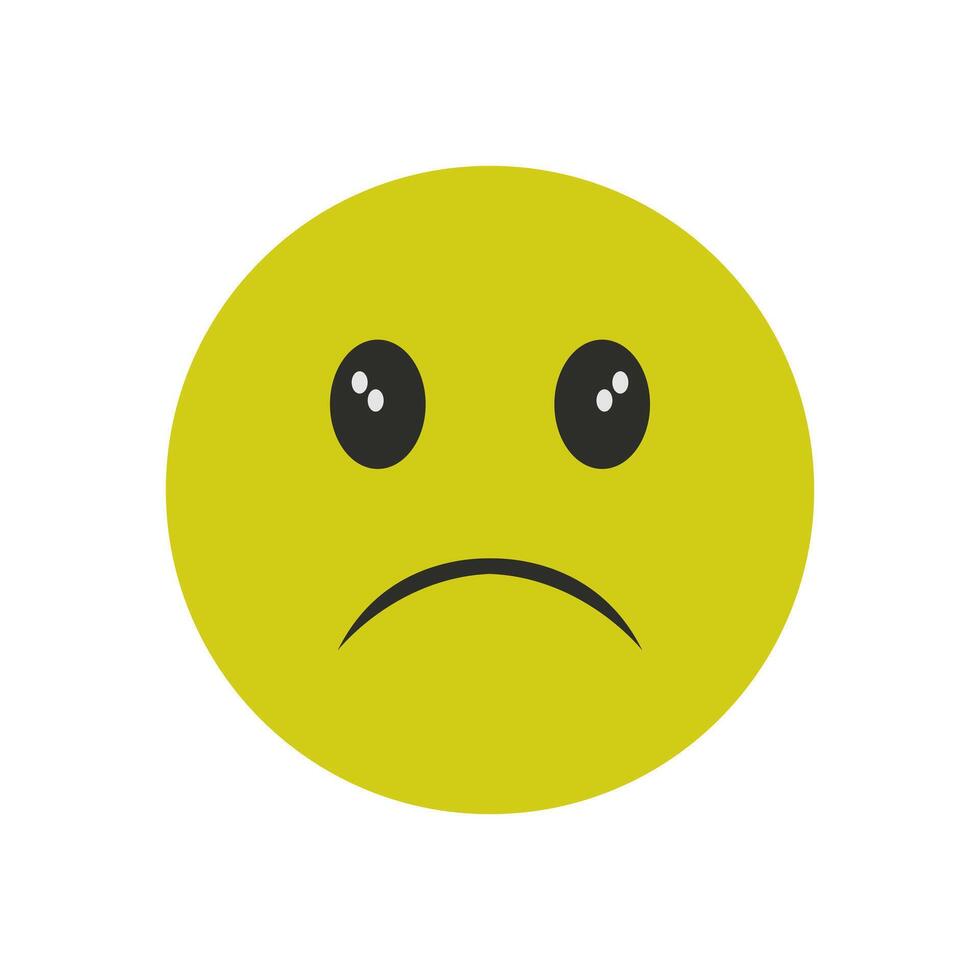 A sad face emoticor icon on a white background vector