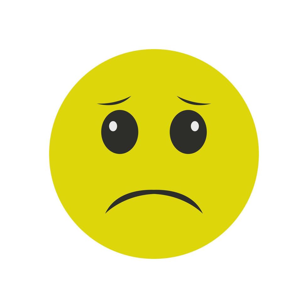 A sad face emoticor icon on a white background vector