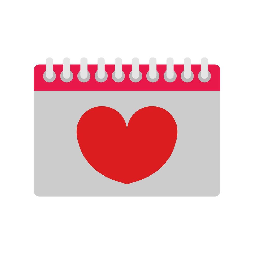 A calendar with a heart on it vector