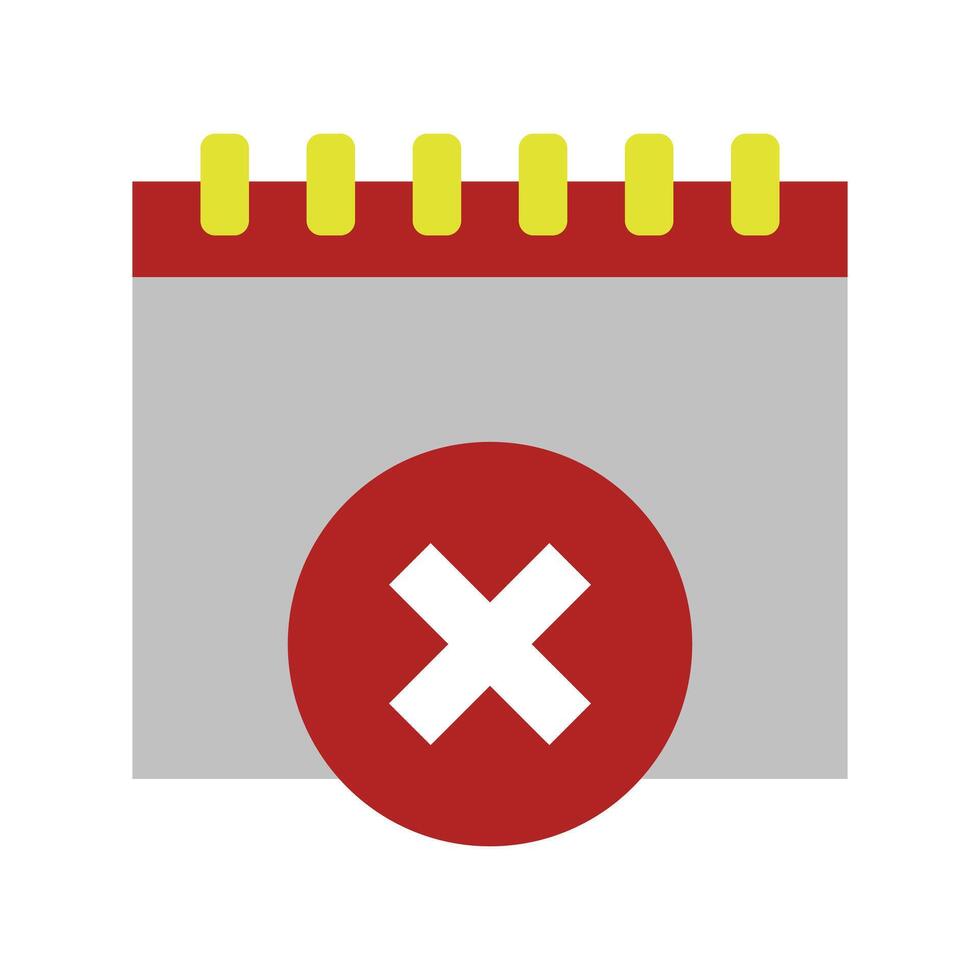 A calendar with an x on it vector