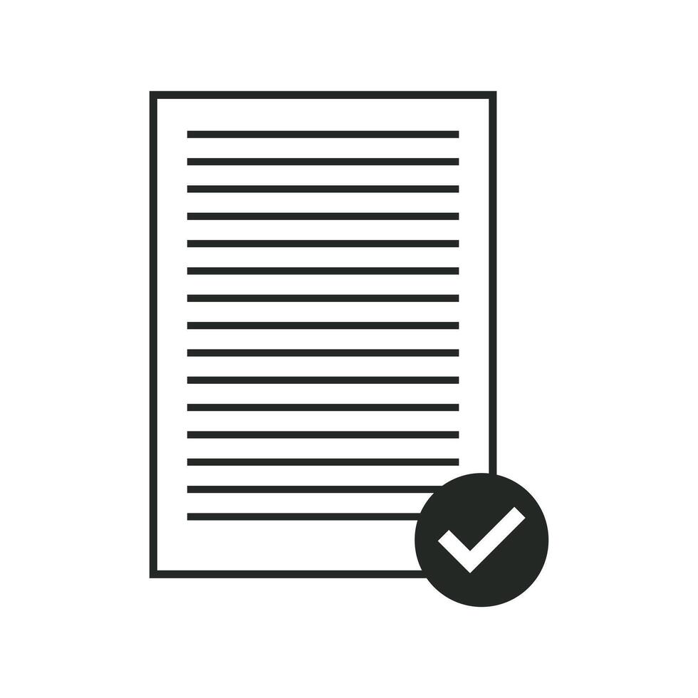Check mark on paper icon illustration vector