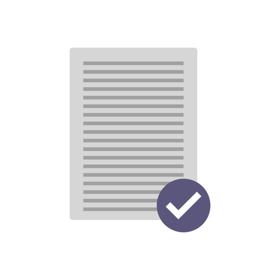 A document with a check mark on it vector