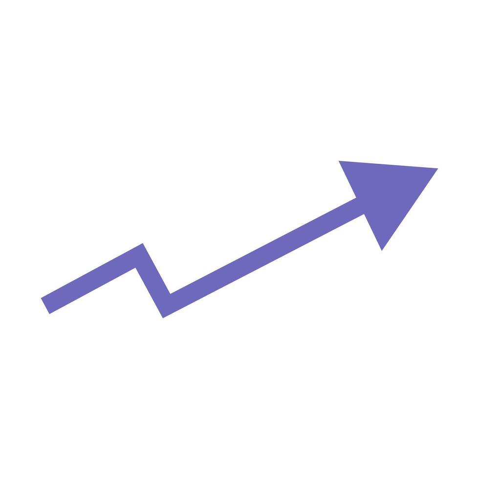 A purple arrow pointing upward on a white background vector