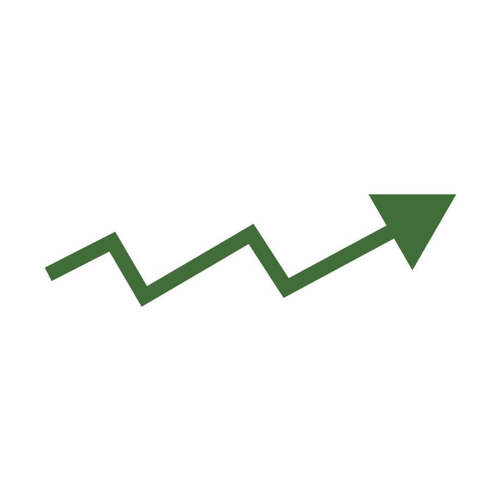 A green arrow pointing upward on a white background vector