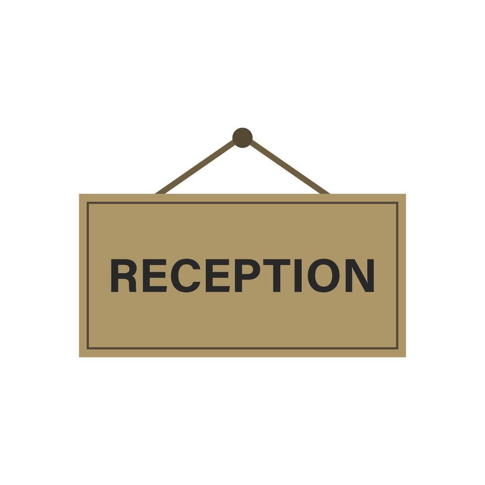 Reception sign hanging on a wall vector