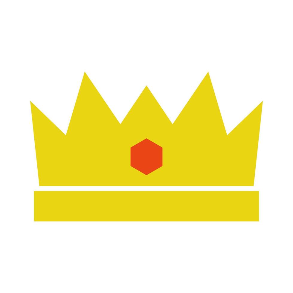 A yellow crown with a red dot on it vector