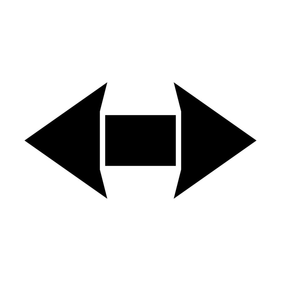 A black and white arrow pointing in opposite directions vector
