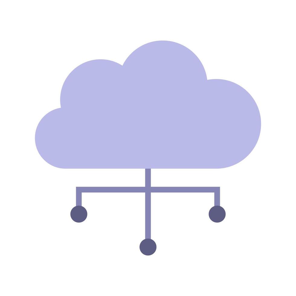 A cloud with four connections to it vector
