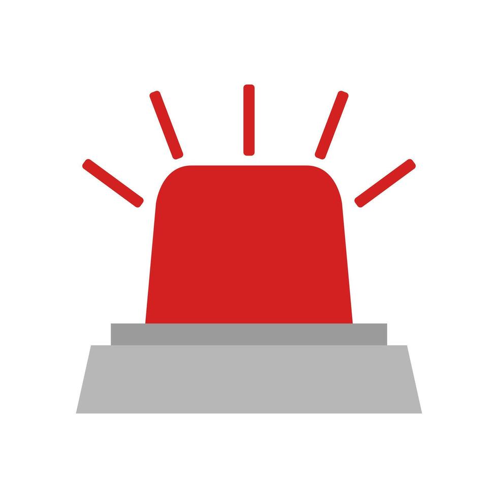 A red light on top of a white base vector