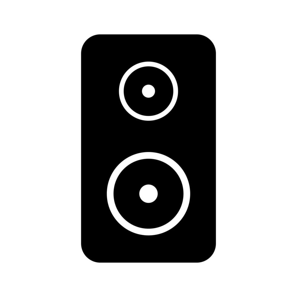 A black speaker icon on a white background vector