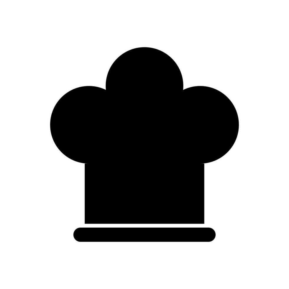 A black chef hat icon on a white background vector