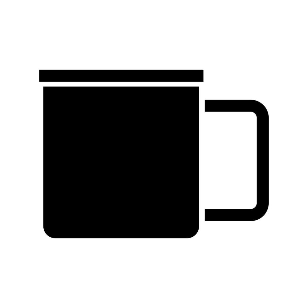 A black and white coffee cup icon on a white background vector